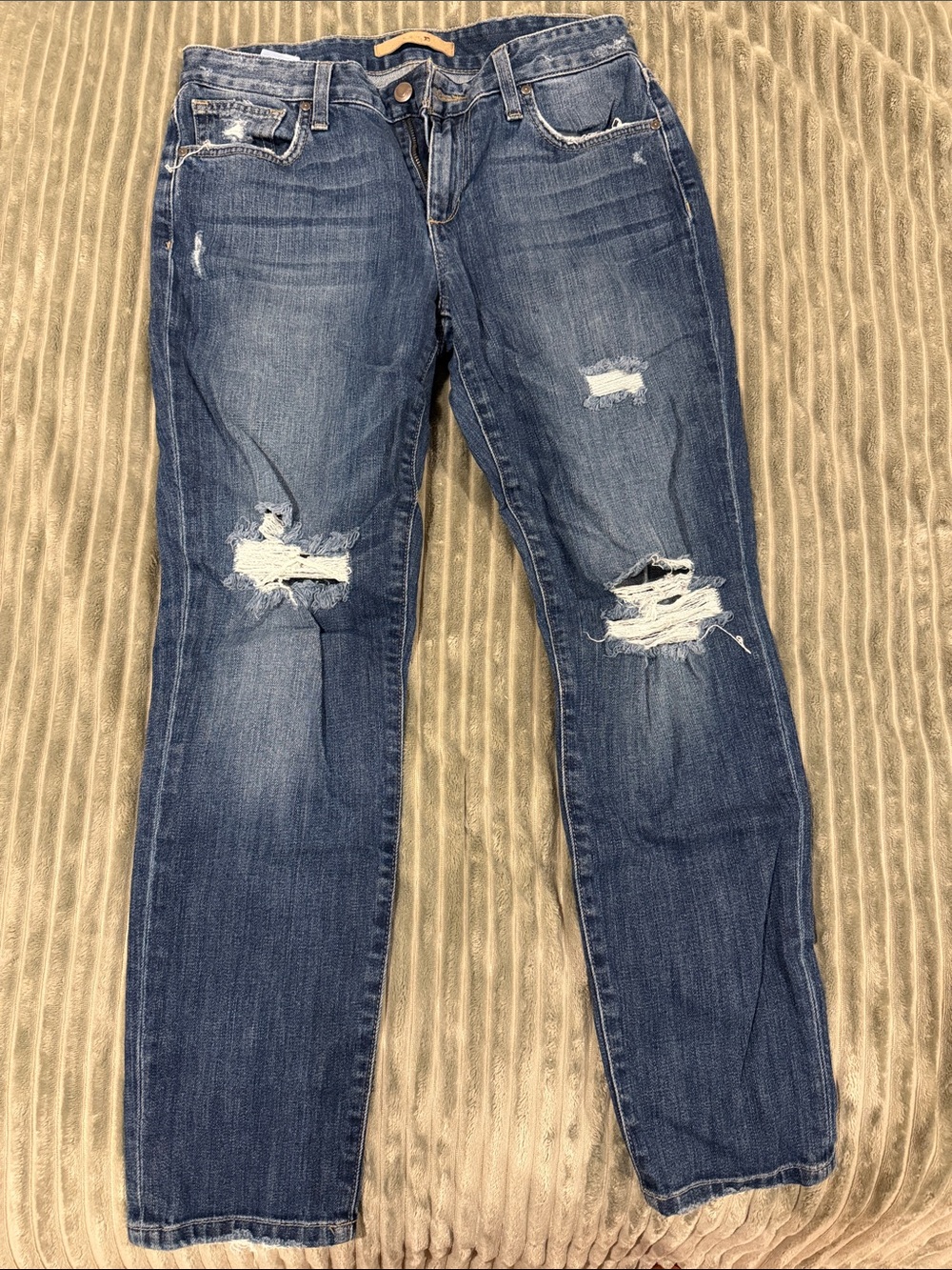 Joe's Jeans Distressed Boyfriend Jeans - Dark Blue